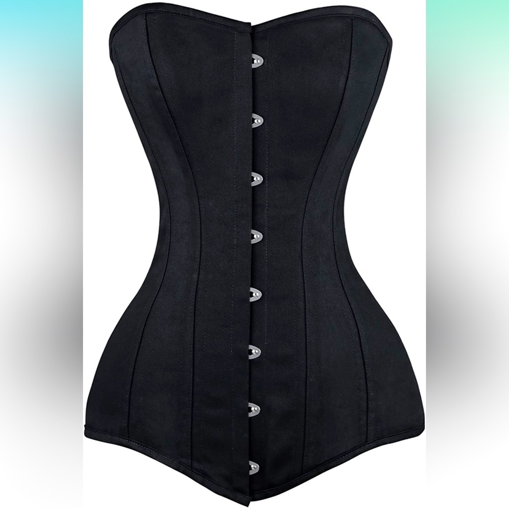 Charmian Women's 26 Steel Boned Cotton Long Torso Hourglass Body Shaper Corset